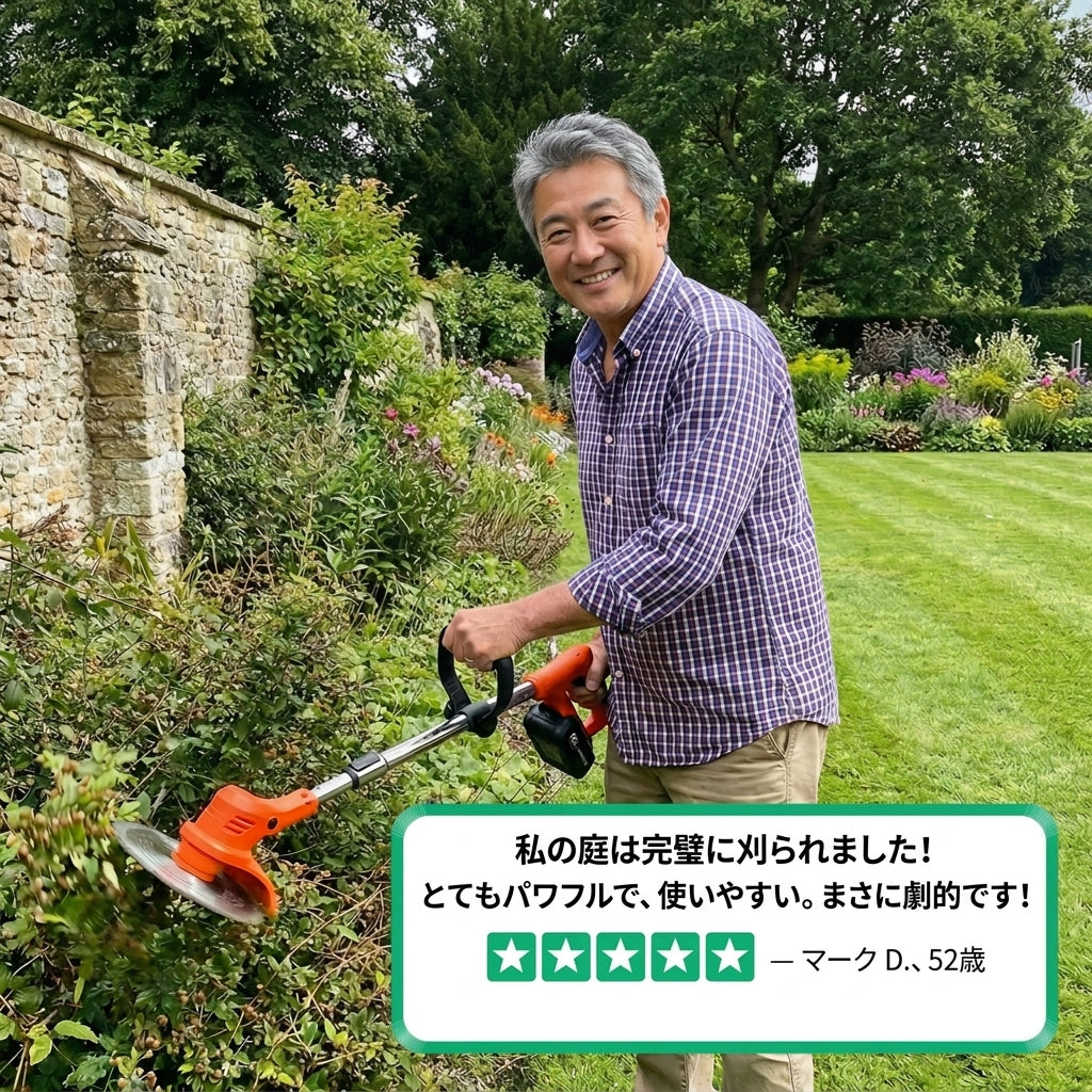 D80 PRO ハイパワー充電式草刈機【特典：替刃セット・保護ゴーグル・グローブ付き】
