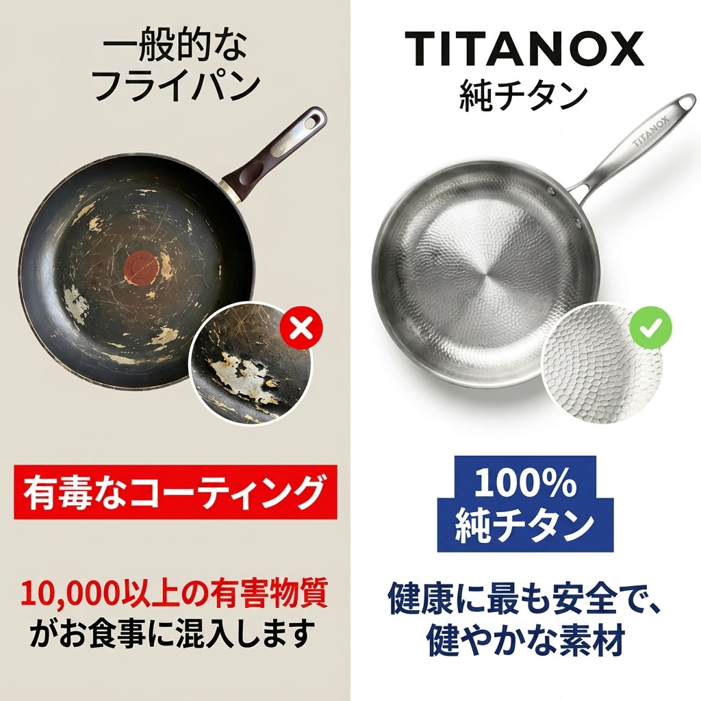 Iroiro有害物質フリーの料理に、純チタン100%フライパン